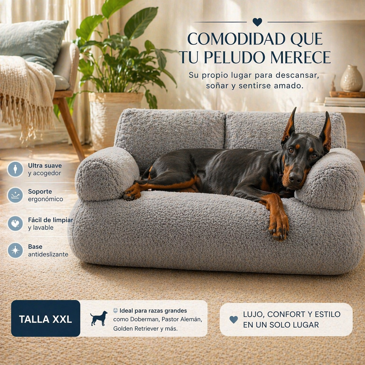 SOFA PARA MASCOTAS TELA ANTIESTRES