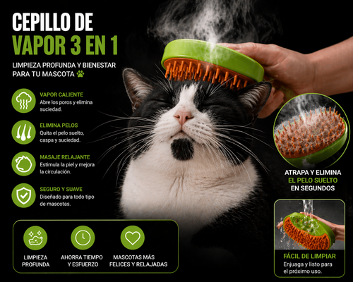 CEPILLO VAPOR PARA MASCOTAS-QUITA PELOS