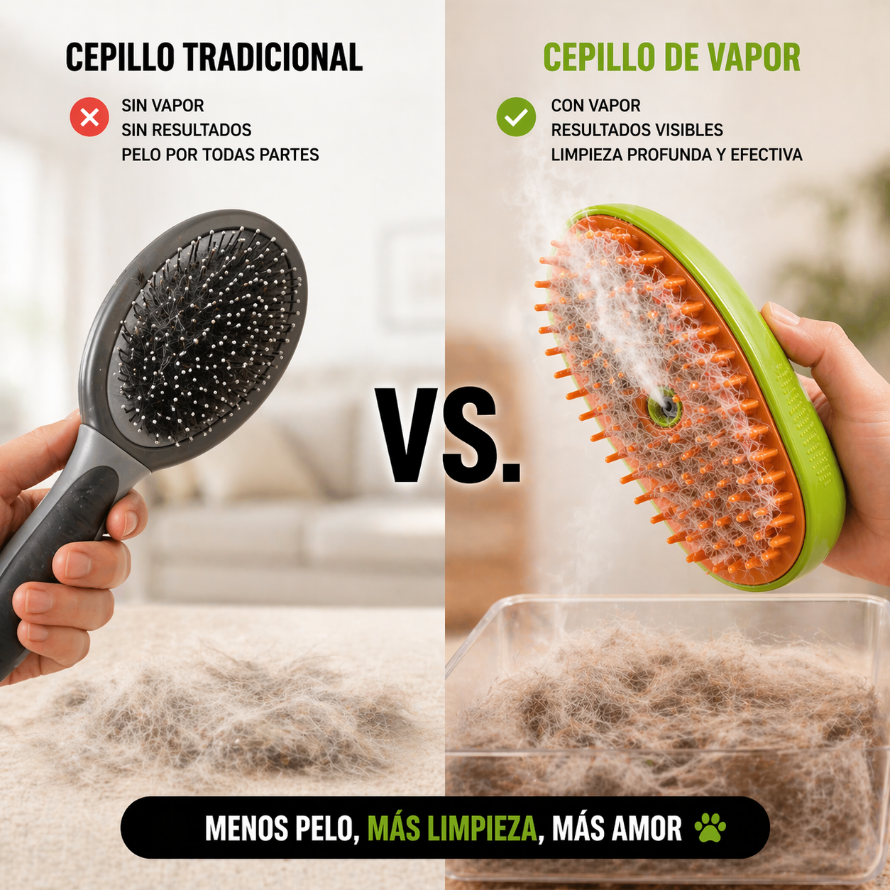 CEPILLO VAPOR PARA MASCOTAS-QUITA PELOS