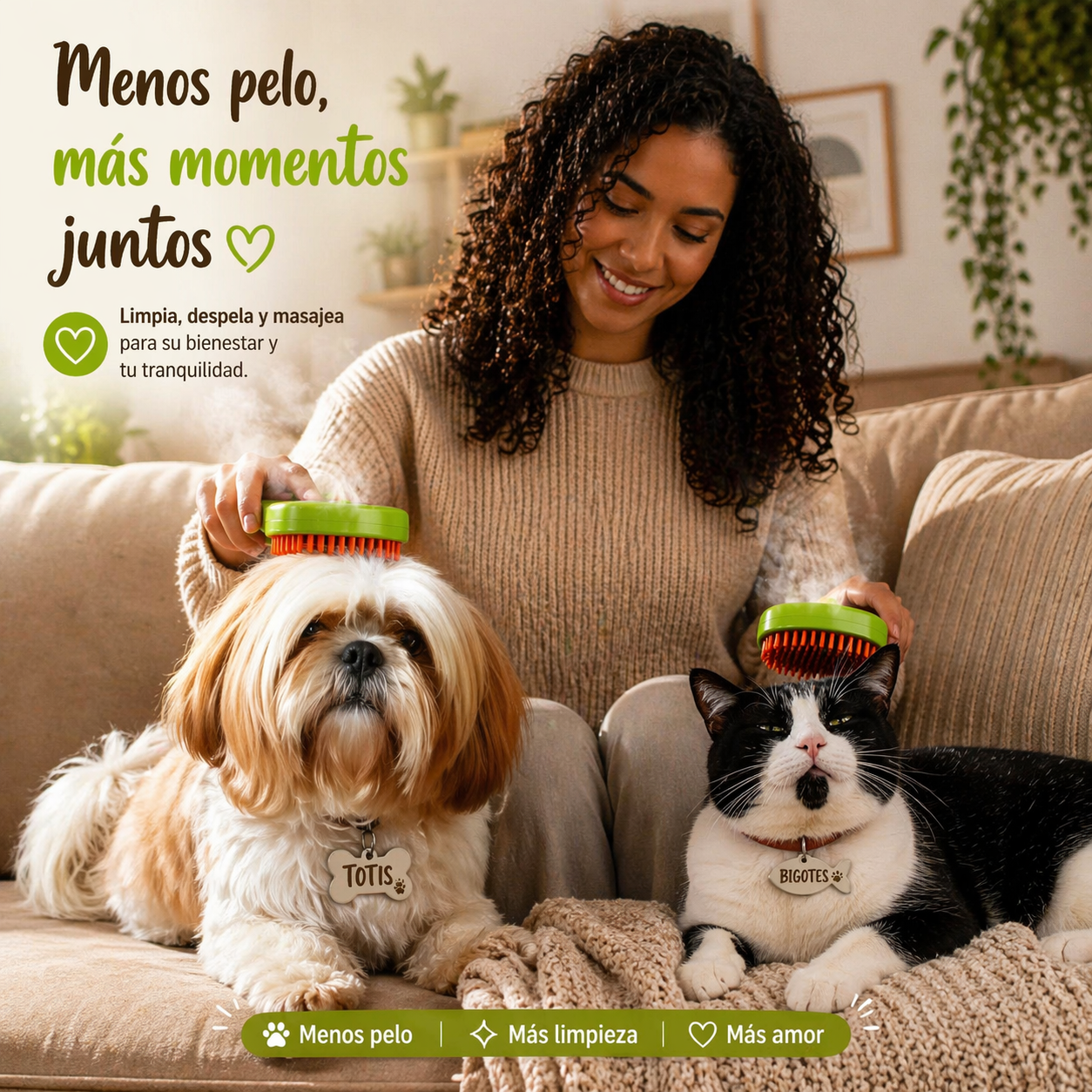 CEPILLO VAPOR PARA MASCOTAS-QUITA PELOS