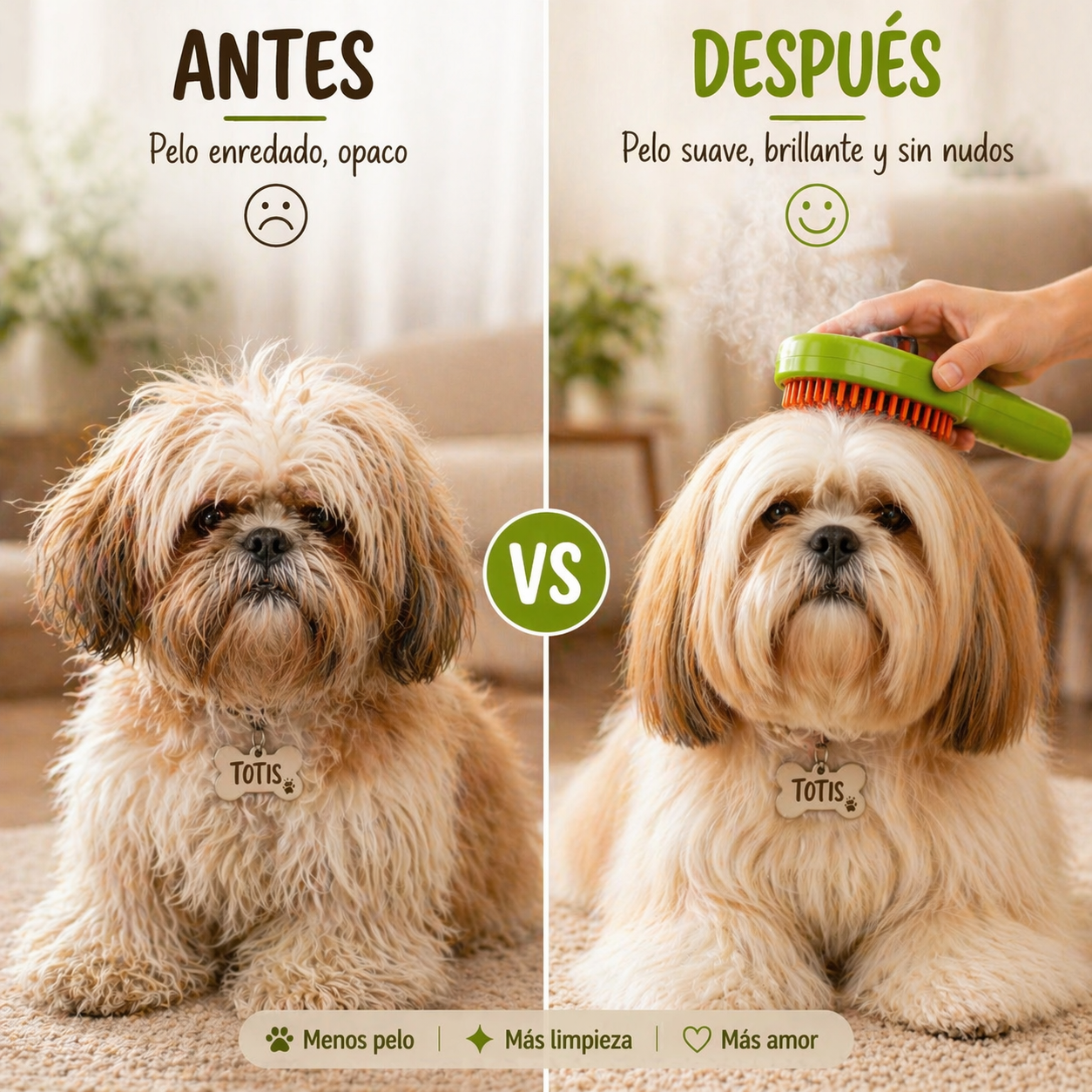 CEPILLO VAPOR PARA MASCOTAS-QUITA PELOS