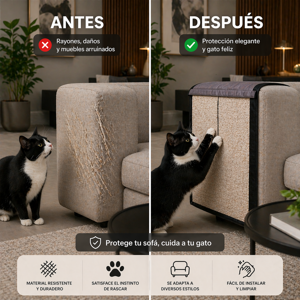 FORRO PROTECTOR RASCADOR PARA GATOS